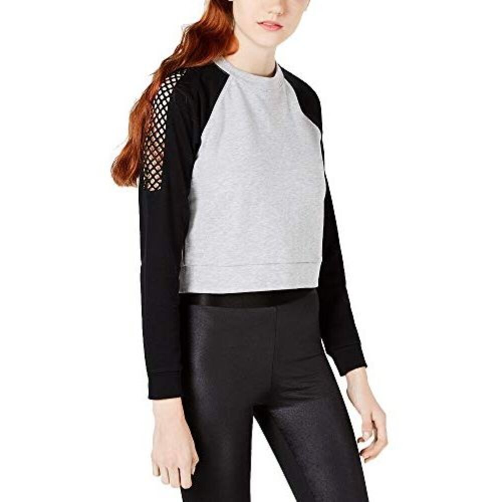Material Girl Juniors Colorblocked Mesh Trim Sweatshirt